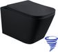 Lomazoo LINEA Toilet suspendu - Noir mat - Carré - Abattant WC Softclose