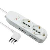 Electraline 62047 Meervoudige stekkerdoos, 6 stopcontacten, 2-polig (Schuko + 10/16 A) + 4 dubbele stopcontacten