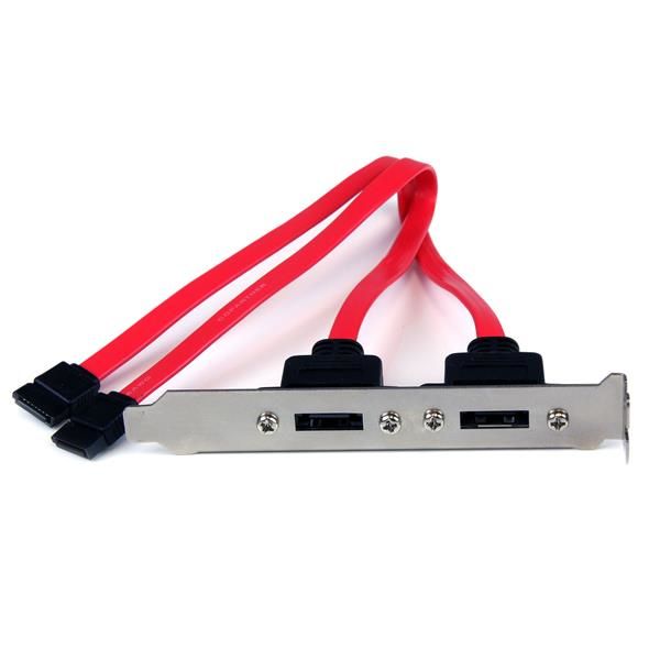 StarTech.com 2-Poort SATA naar eSATA Slotplaatje Bracket - SATA intern naar extern paneel - Serial ATA 150/300/600 - SATA (V) naar eSATA (M) - 30 cm - rood - voor P/N: S251SMU33EP, S351BMU33ET, S351BMU33ETG, SDOCKU313E, SDOCKU33EF