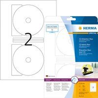 HERMA Special Maxi - Papier - mat - permanent zelf-klevend - wit - 116 mm rond 50 etiket(ten) (25 vel(len) x 2 ondoorzichtige CD/DVD-etiketten