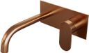 Brauer Copper Edition Inbouw Wastafelmengkraan met Gebogen Uitloop en Afdekplaat Model C1 Koper Geborsteld PVD