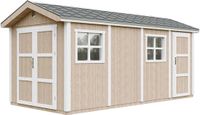 Timbela M915C-TERRA BROWN Tuinhuis - 11,47 m² - Hout - Bruin - Zadeldak - Inclusief Vloer en Verf