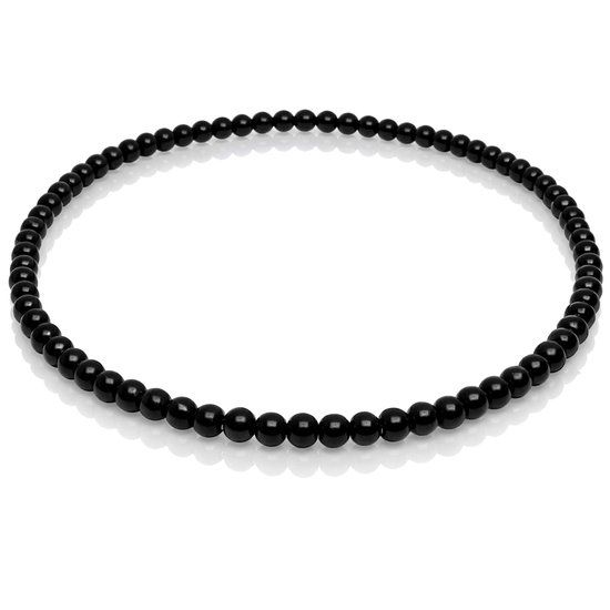 Memphis Lookinggoodtoday Zwarte houten kralen ketting 90cm