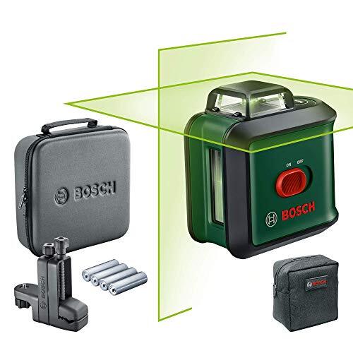 Bosch Bosch lijnlaser UniversalLevel 360 Flexi Set (groene laser, werkbereik: tot max. 24 m, nauwkeurigheid: ± 0,4 mm/m, zelfnivellering: tot ± 4°, universele klem mm 3, in zachte tas)