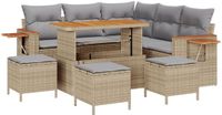 vidaXL Tuinbank Set Beige en Lichtgrijs