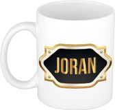 Bellatio Decorations Naam cadeau mok - Joran - Zwart - Keramiek - 300 ml
