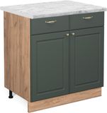 Vicco Fame-Line Keukenonderkast – 80 cm, WB Marmer Groen-Goud Landhuis
