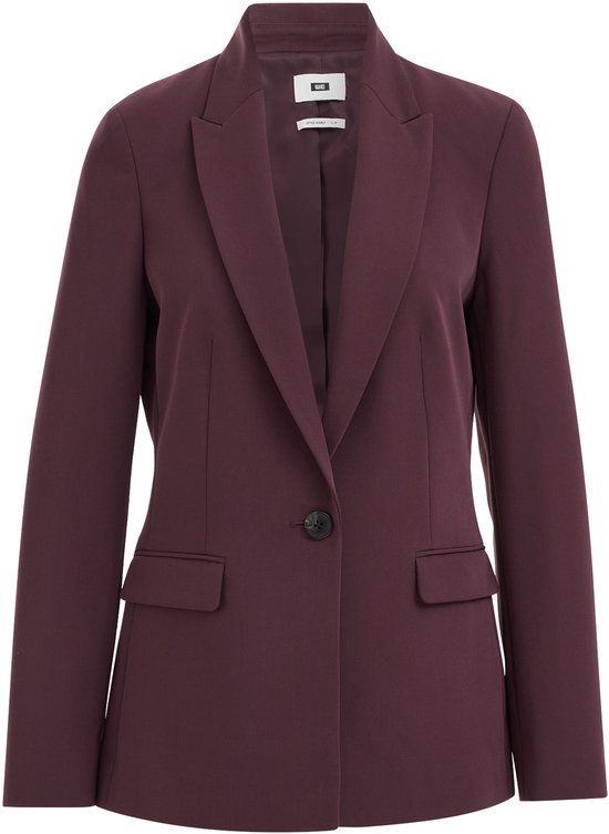 WE Fashion Dames nauwsluitende blazer - Marly - Aubergine - Maat 34