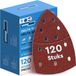 EffektWerk Delta Schuurpapier – 120 stuks – 11 gaten – 105 x 152 mm – Driehoekige Schuurpads voor Driehoekschuurmachines – Korrel 40, 60, 80, 120, 180 en 240