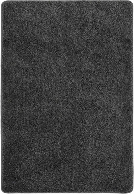 vidaXL Vloerkleed shaggy anti-slip 160x230 cm donkergrijs