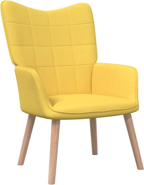 VidaXL Relaxstoel stof mosterdgeel
