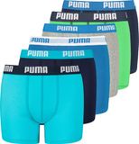 Puma Jongens Boxershorts 6 Pack Maat 158/164 Blauw/Groen Katoen/Elastaan