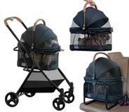 Pet Gear 3-in-1 reissysteem, View 360 kinderwagen converteert naar drager en boosterstoel met Easy Click N Go-technologie, voor kleine honden en katten, 4 kleuren