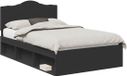 vidaXL Bedframe met hoofdeinde Zwart 135 x 190 cm Massief grenenhout