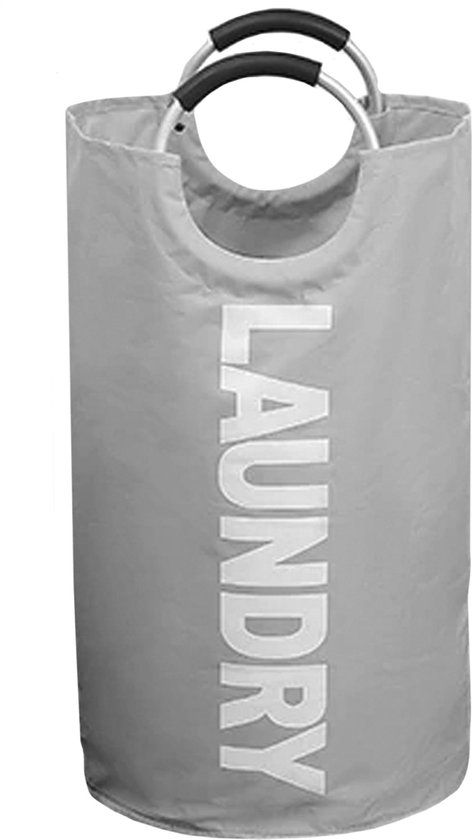 QUVIO Wasmand met handvaten - 82 L - Lichtgrijs