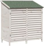 vidaXL Tuinschuur met plat dak wit 106 x 56 x 113,5 cm massief vurenhout