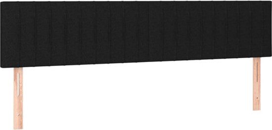 vidaXL Hoofdbord - Stof - Zwart - 180x5x78/88 cm