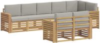 vidaXL - Buiten - bank - set - 8 - st - Wit - en - Lichtgrijs - Polyester