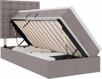 vidaXL LED Storage Bed with Mattress Taupe 100 x 200 cm Fabric