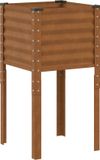 vidaXL Plantenbak - 45x45x88 cm - Weervast Staal - Groen