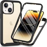 Selected by GSMpunt.nl Hoesje met Ingebouwde Screenprotector Geschikt voor Apple iPhone 15 Plus | Full Protect valbescherming | Schokbestendige Beschermhoes tegen Vallen | Shockproof | Doorzichtig / Zwart