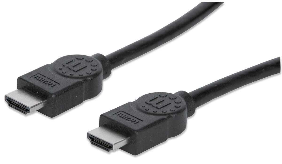 MANHATTAN HDMI Cable, 4K, Male to Male, 3m, 4K@30Hz, 3D, Shielded, Black, Polybag