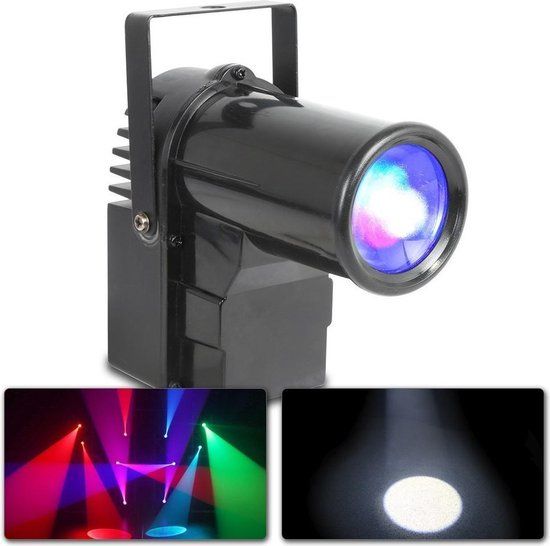 BeamZ PS10W DMX LED Pin Spot - Disco Lichteffect - Zwart