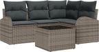 vidaXL Tuinbank - Set - 5 - st - Grijs - poly - rattan
