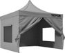 Merkloos Paviljoen 304,8x304,8x320cm Tente de jardin 500D PU Tissu argenté Tente de réception pliable