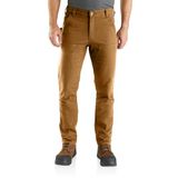 Carhartt Rugged Flex Straight Fit Duck met versterkte voorkant werkbroek voor heren (1 stuk), Carhartt Bruin