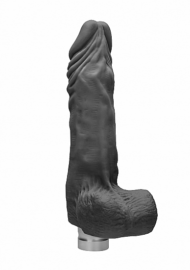 RealRock - Skin 9" / 23 cm Realistic Vibrating Dildo With Balls - Black