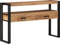 vidaXL Wandtafel met lade Bruin 120 x 33 x 75 cm Massief Acacia Hout