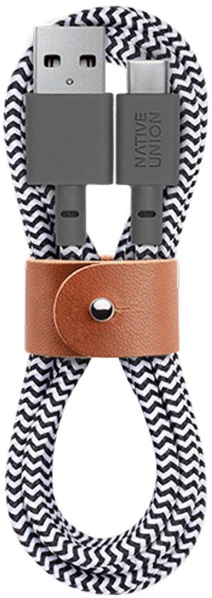 Native Union BELT-AC-ZEB-NP USB-kabel 1,2 m USB A USB C Zwart, Wit