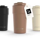 LARS NYSØM Bevægelse Thermos Coffee Mug-to-go 500ml - BPA-vrij met Isolatie - Lekvrije Roestvrijstalen Thermosbeker (Mocha Brown)