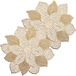 Zeller tafel placemats bloemen vorm - 8x - kunststof - 49 x 47 cm - goud - onderleggers