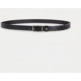Calvin Klein Full Grain Leather Logo Belt Black/shiny Nickel Taille: 65