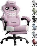 LUCKRACER - Gaming Stoel Bureaustoel - Met Memory Foam en Voetensteun - Roze