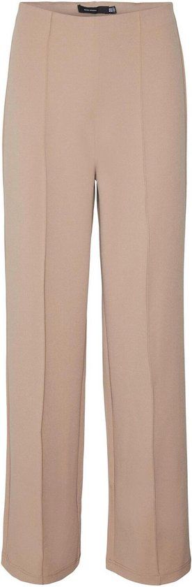 Vero Moda Becky Wide Leg Broek - VMBECKY HW WIDE PULL ON PANT NOOS - Beige - Maat W34 X L32