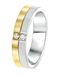 Lucardi Dames Vriendschapsring Parijs zirkonia - Ring - Cadeau - Staal - Zilver- en Goudkleurig