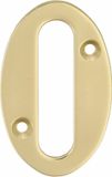 AMIG - Huisnummer 0 (Nul) - Gepolijst Messing – 50 x 1.5mm – Schroefbaar