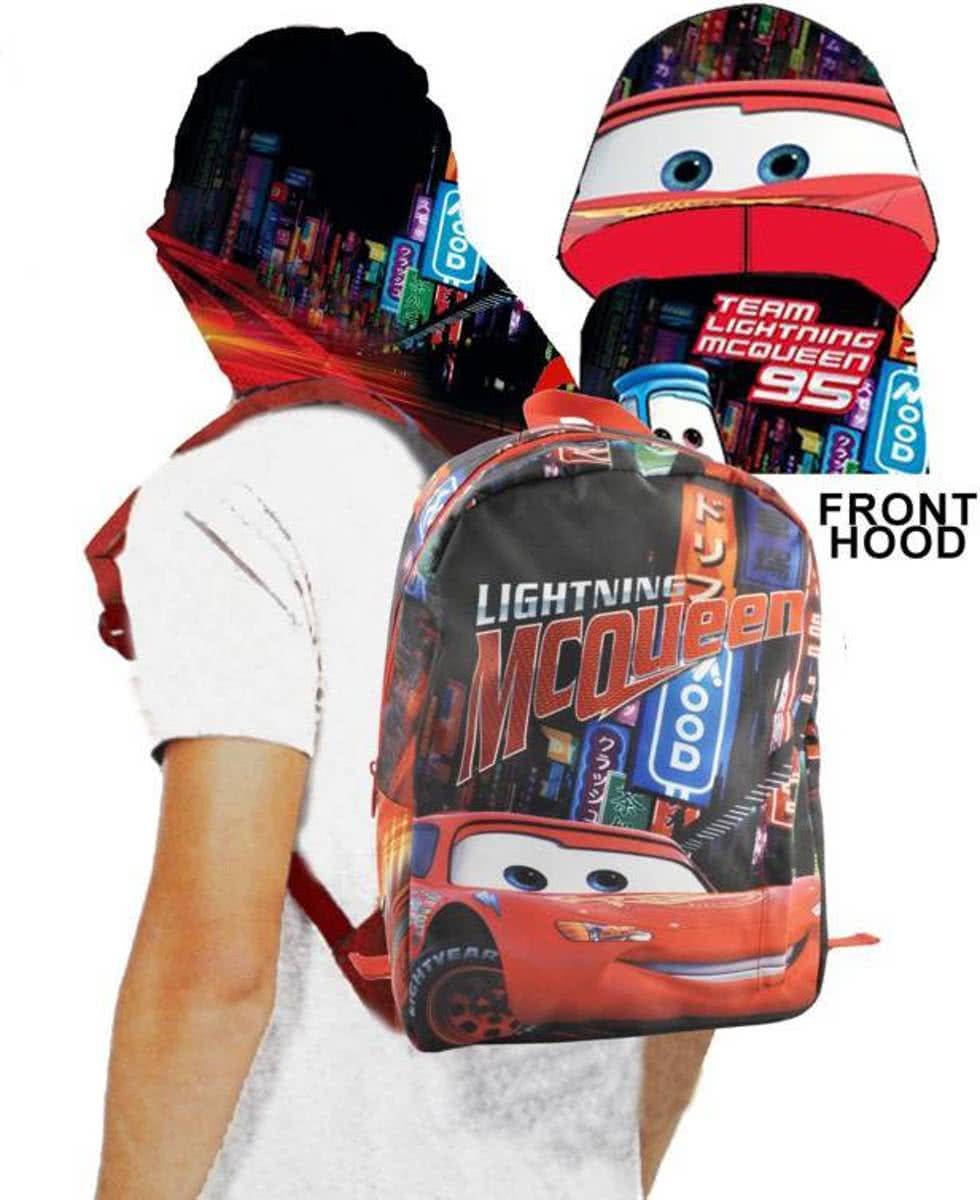 DISNEY CARS Mcqueen Rugzak met Capuchon Zwart