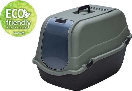 Beeztees Romeo Maxi Eco Kattenbak Groen/Zwart 65 x 44 x 46 cm