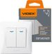 VIDEX BINERA LED double switch, white, IP20, 250V, 10A