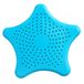 Afvoerzeef in stervorm van siliconen, antislip, universeel voor standaard spoelbakken, herbruikbaar, voorkomt verstoppingen, gemakkelijk te reinigen, kleur lichtblauw