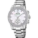 Jaguar J980/1 Polshorloge Hybride Dames Connected Zilverkleurig Staal Crème Saffierglas 5 ATM