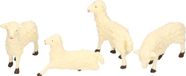 Bellatio Decorations 4x Kerststal beeldjes witte schapen 7 x 6 cm