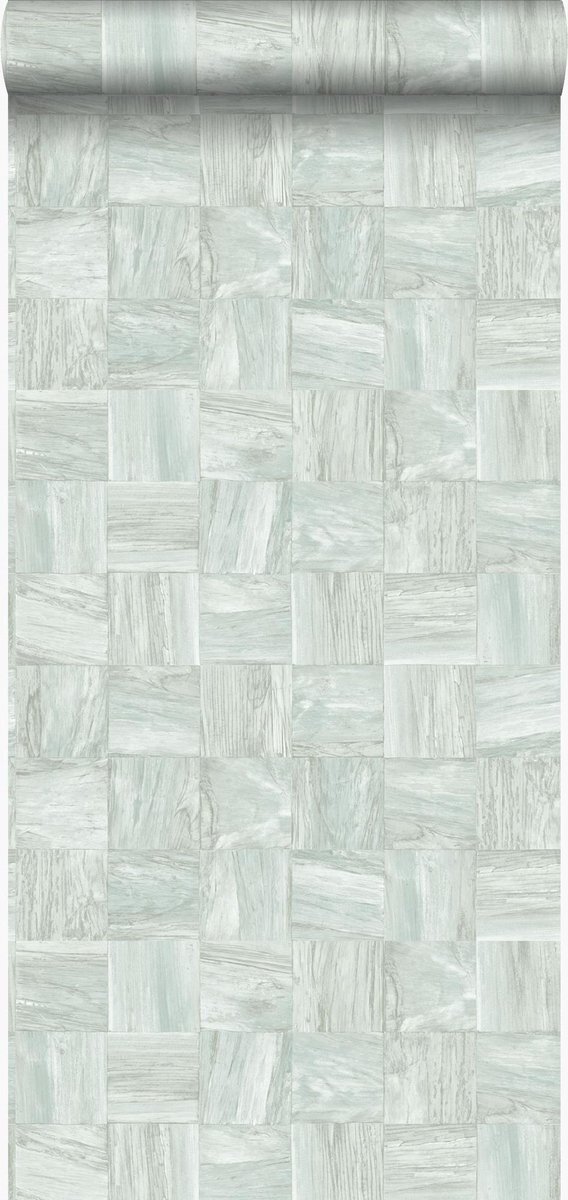 Origin Wallcoverings eco texture vlies behang sloophout motief licht vergrijsd groen - 347516 - 53 cm x 10,05 m