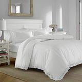 Laura Ashley | Dekbedovertrekset, ultrazacht en lichtgewicht beddengoed, stijlvol delicaat design sprei met bijpassende sham(s), katoen, wit, kingsize