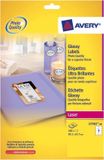 Avery Glanzende Etiketten, wit, 99,1 x 67,7 mm, permanent klevend