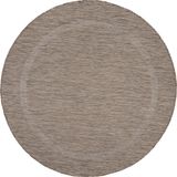 Tapis d'extérieur, résistant aux intempéries, 200x200 cm, rond, marron, couleur unie